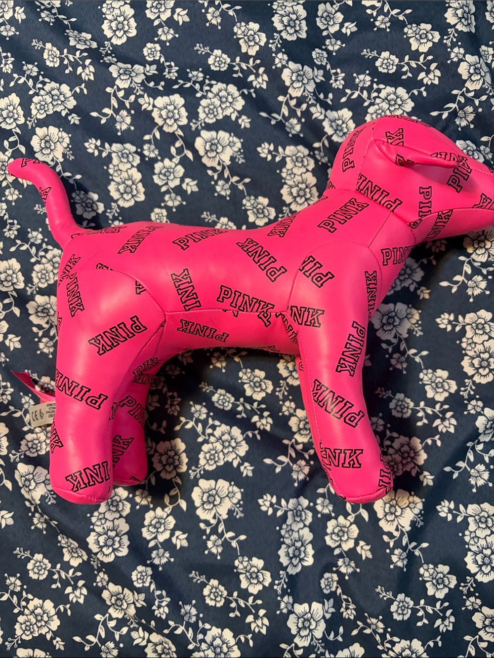 PINK Victoria's Secret Bright Pink Logo Dog Toy Figurine - Picture 1 of 6